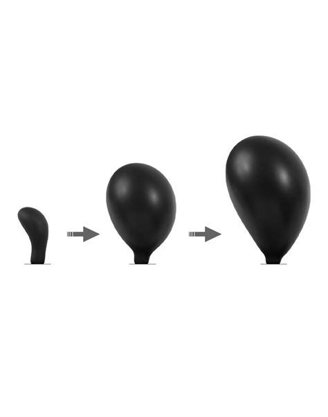 Rimba Latex Play Inflatable Curved Anal Plug With Pump Black