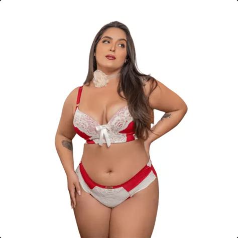 Conjunto Sexy Lingerie Calcinha E Sutiã Em Renda Plus Size MercadoLivre