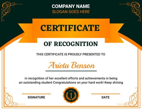 Certificate of Recognition Background Ideas