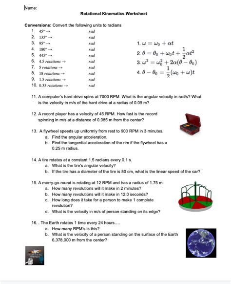 The Ultimate Rotational Kinematics Worksheet | Word problem worksheets ...