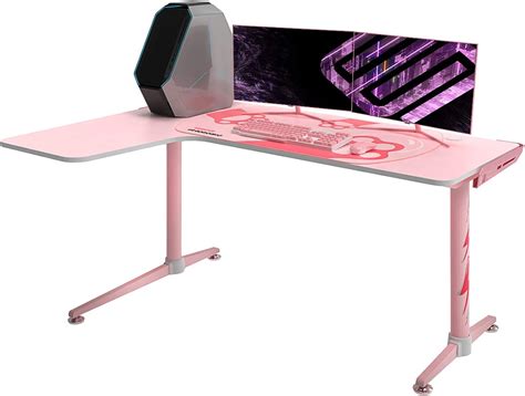 EUREKA ERGONOMIC L60 Pink Gaming Desk 60 X 43 Large Home Office