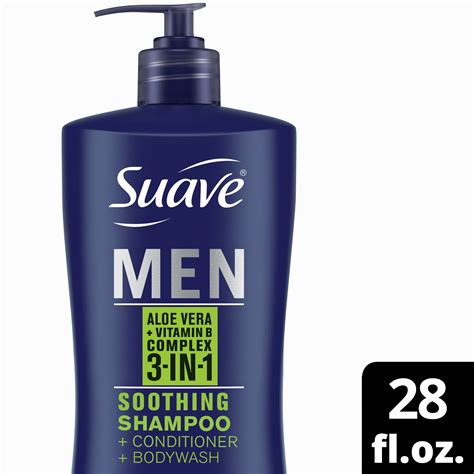 Suave Men 3 In 1 Shampoo Conditioner And Body Wash Soothing Aloe Vera