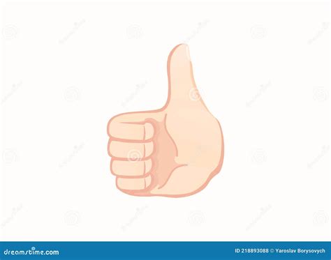 Thumb Up Emoji Isolated On White Background Emoticon Giving Likes 3d Rendering Royalty Free