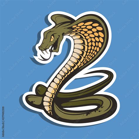 King Cobra Sports Mascot Logo Spectacled Cobra Mascot Emblem Sticker