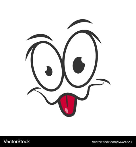 Smile cartoon emoticon crazy stretched tongue Vector Image