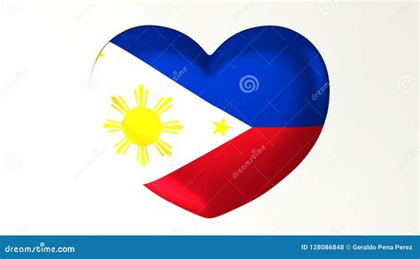 Heart Shaped Flag 3d Illustration I Love Philippines Stock Illustration