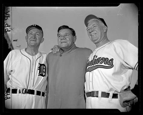 Detroit Tiger Ty Cobb Babe Ruth And Tris Speaker At An Old Timers