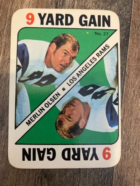 MERLIN OLSEN 1971 Jeu Insert Card Topps 27 De 52 Vintage LOS ANGELES