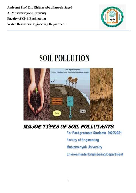 SOLUTION: Soil pollutants - Studypool