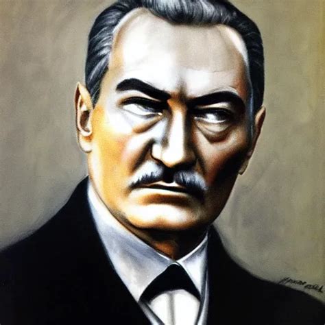 Portrait of Mustafa Kemal Atatürk realistic art Stable Diffusion