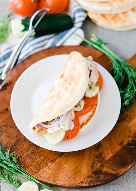 Greek Chicken Pitas With Homemade Tzatziki Sauce