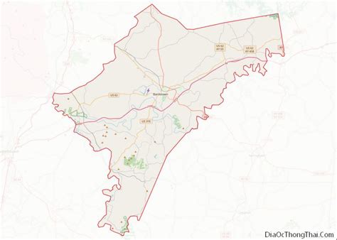 Map of Nelson County, Kentucky