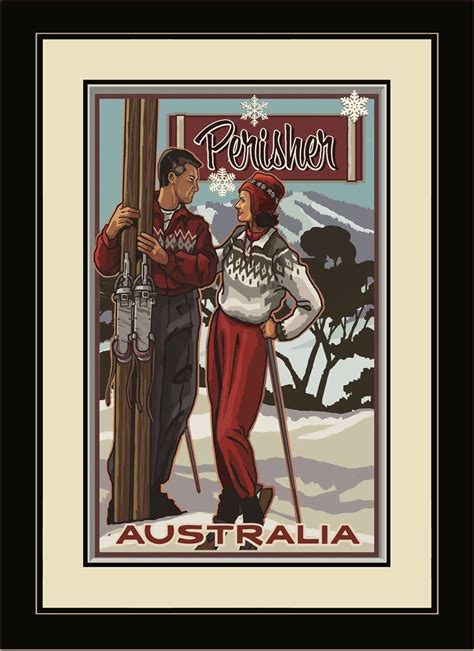 Northwest Art Mall PAL 6013 FGDM CSA Perisher Australia Classic Skiers