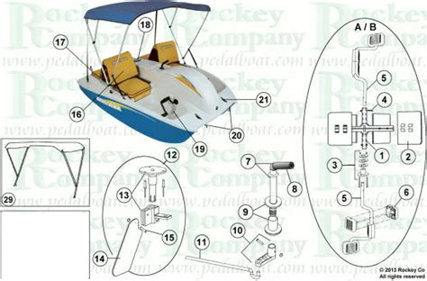 Parts from www.pedalboat.com