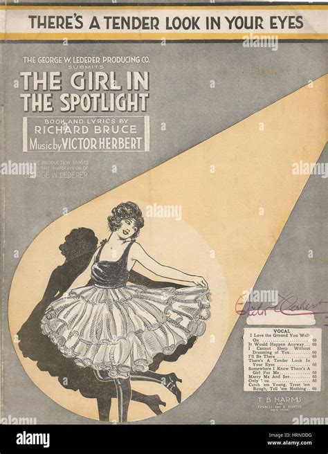 The Girl In The Spotlight 1920 Musical Sheet Music Cover Stock Photo