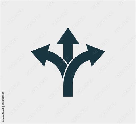 Vecteur Stock Arrow Three Way Direction Icon Vector Illustration