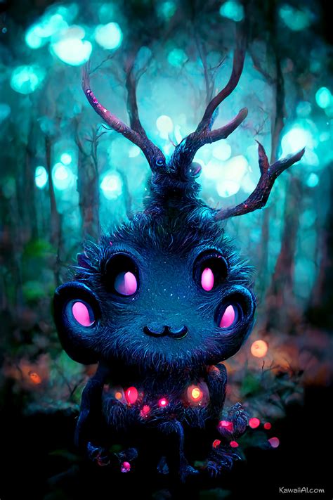 Creatures Of The Dark Cursed Forest Midjourney Ai Art Kawaii Ai