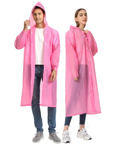 EMOKING 2 Pack Raincoats For Adults Reusable EVA Rain Ponchos