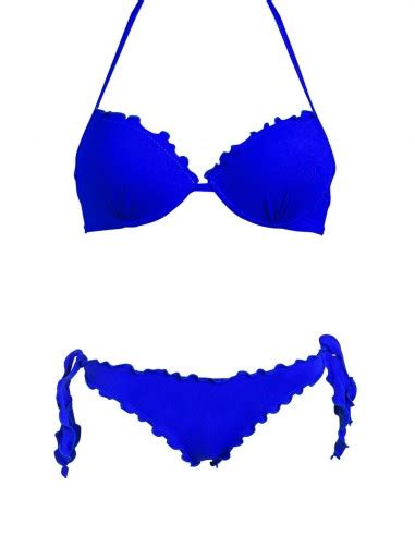 Bikini Super Push Up Frou Frou Con Slip O Brasiliana Blue Oltremare