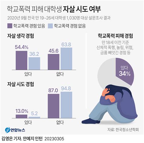 그래픽 학교폭력 피해 대학생 자살 시도 여부 연합뉴스