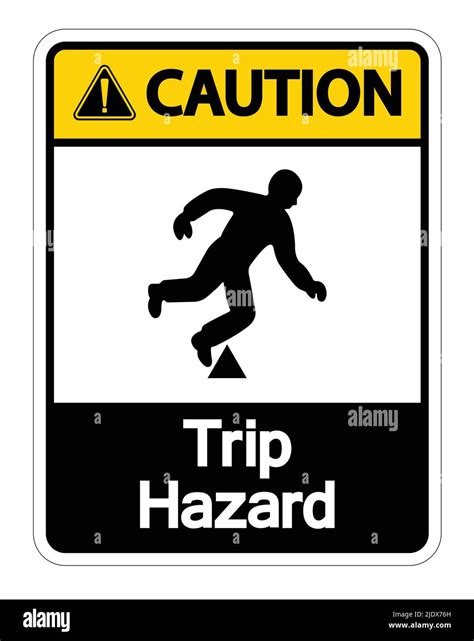 Caution Trip Hazard Symbol Sign Isolate On White Backgroundvector