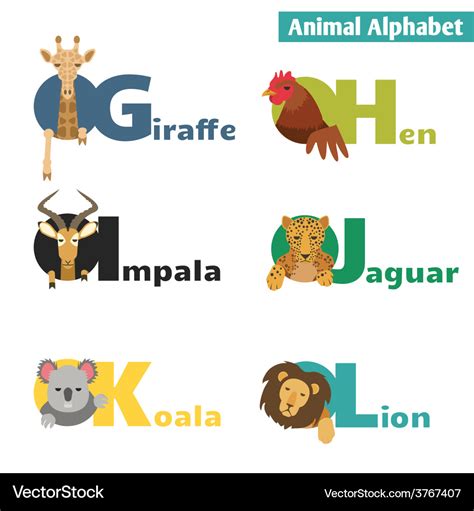 Animal Alphabet Royalty Free Vector Image Vectorstock