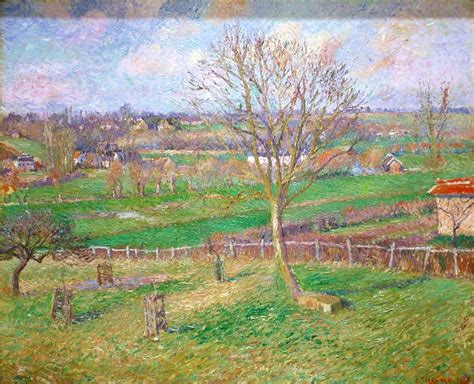 Camille Pissarro The Field And The Great Walnut Tree In Winter