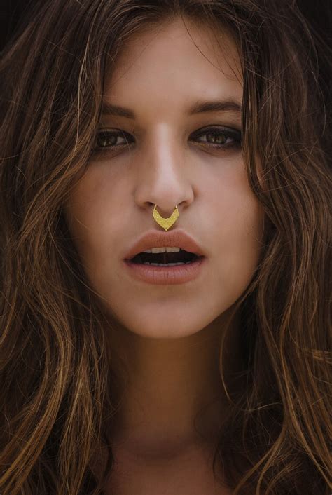 Gold Septum Ring Tribal Septum Ring Septum Jewelry Indian Etsy