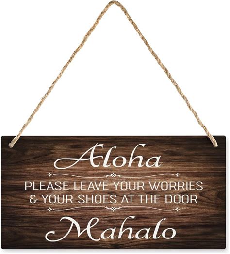 Amazon Wood Decor Sign Aloha Please Leave Your Worries Shoes