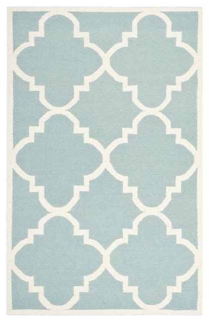 Safavieh Dhurries Dhu C Light Blue Ivory Area Rug X