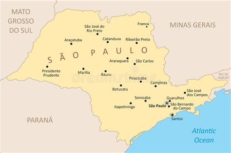 Mapa De La Regi N Del Estado De Sao Paulo Stock De Ilustraci N