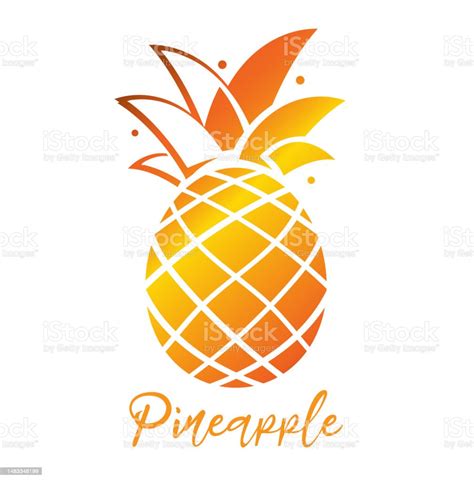 Pineapple Tropical Fruit Vector Icon Stock Illustration Download Image Now Art Clip Art