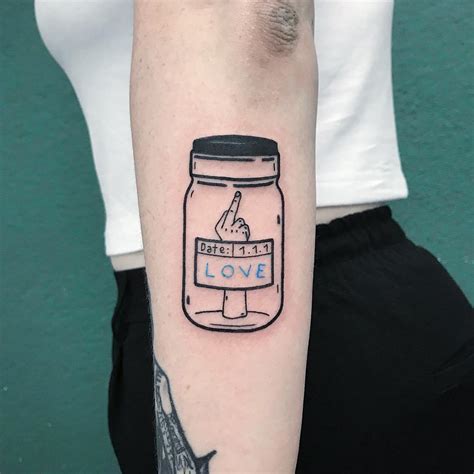 Glass jar by @themagicrosa - Tattoogrid.net