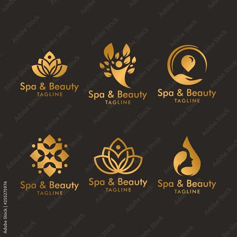 Luxury Lotus Flower Spa Logo Design Inspiration Stock Vector Adobe Stock