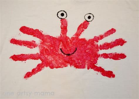 Crab Made From Handprints Crab Crafts Handprint Crafts Crab Art