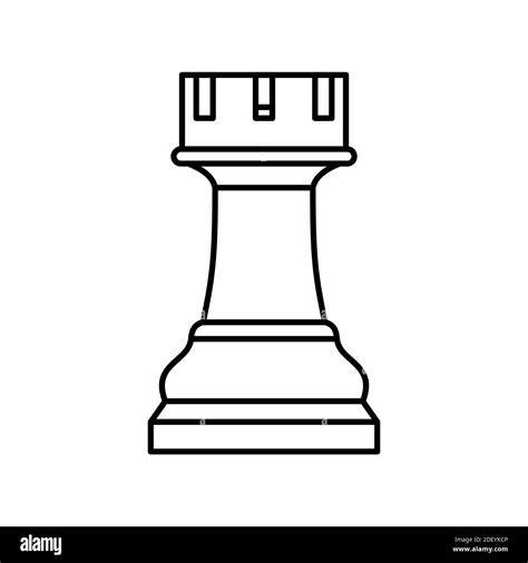 White Chess Rook Piece On White Background Stock Vector Image And Art Alamy