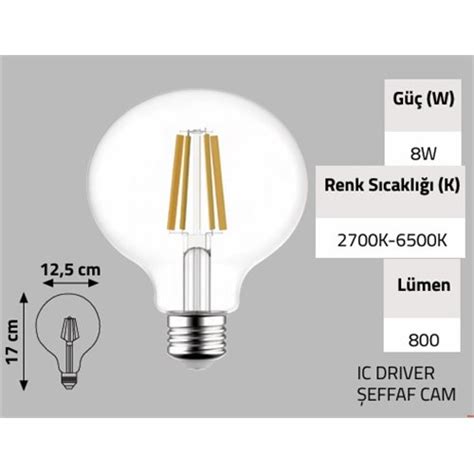 G W Effaf Glop Rustik Led Ampul