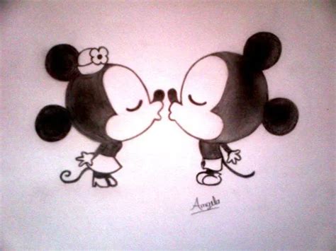 Minnie Mouse Y Mickey Mouse Antiguos Besandose Imagui