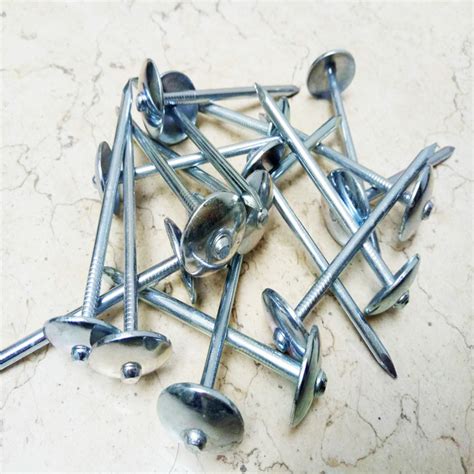 Electro Galvanized Umbrella Head Corrugated Roofing Nails With Plastic Washer Electro