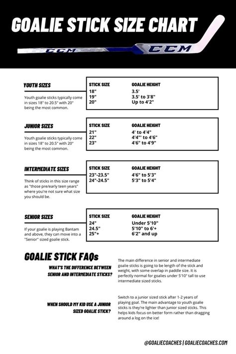 Hockey Stick Size Chart