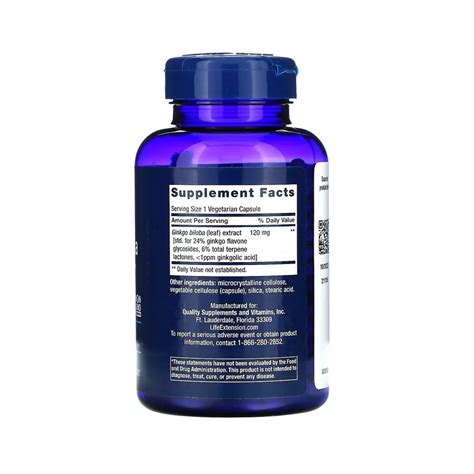 Ginkgo Biloba Life Extension Memory Health