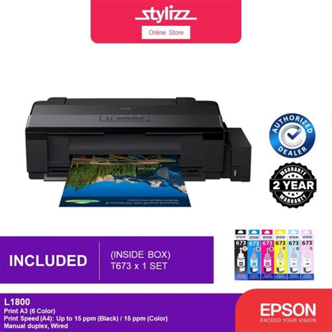 Epson L1800 A3 Ink Tank Photo Printer Print Only With Color