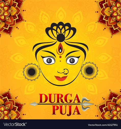 Happy durga puja event day Royalty Free Vector Image