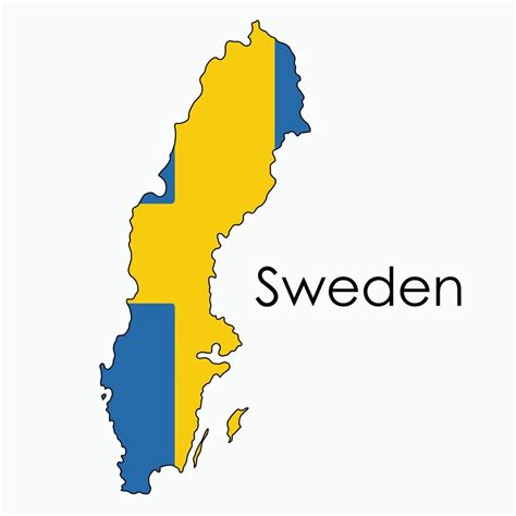 Outline drawing of Sweden flag map. 42169864 Vector Art at Vecteezy