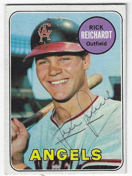 Autographed RICK REICHARDT California Angels 1969 Topps Card Main