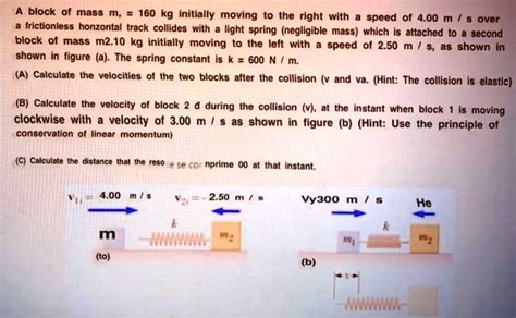 Solved Text A Block Of Mass 160 Kg Initially Moving To The Right With