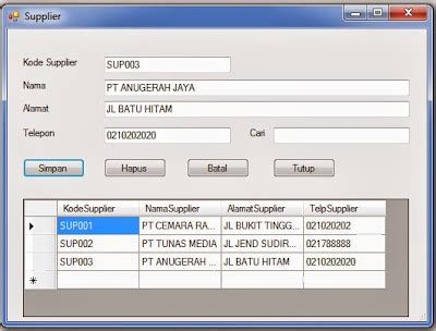 Membuat Form Supplier Pada Visual Basic 2010 Pintar VB Tutorial