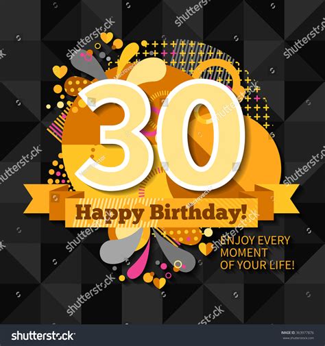 30th Anniversary Greeting Card Wishes Happy Stock Vector (Royalty Free ...