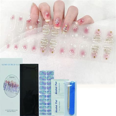 Quinnas Gel Nail Stickers Semi Cured Gel Nail Strips