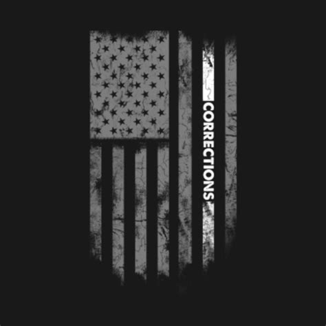 Thin Silver Line Correction American Flag Officer T Correctional